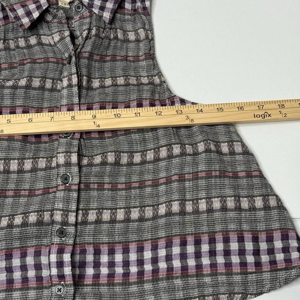 Free People‎ Womens XS Plaid Button Sleeveless Casual Boho We the free